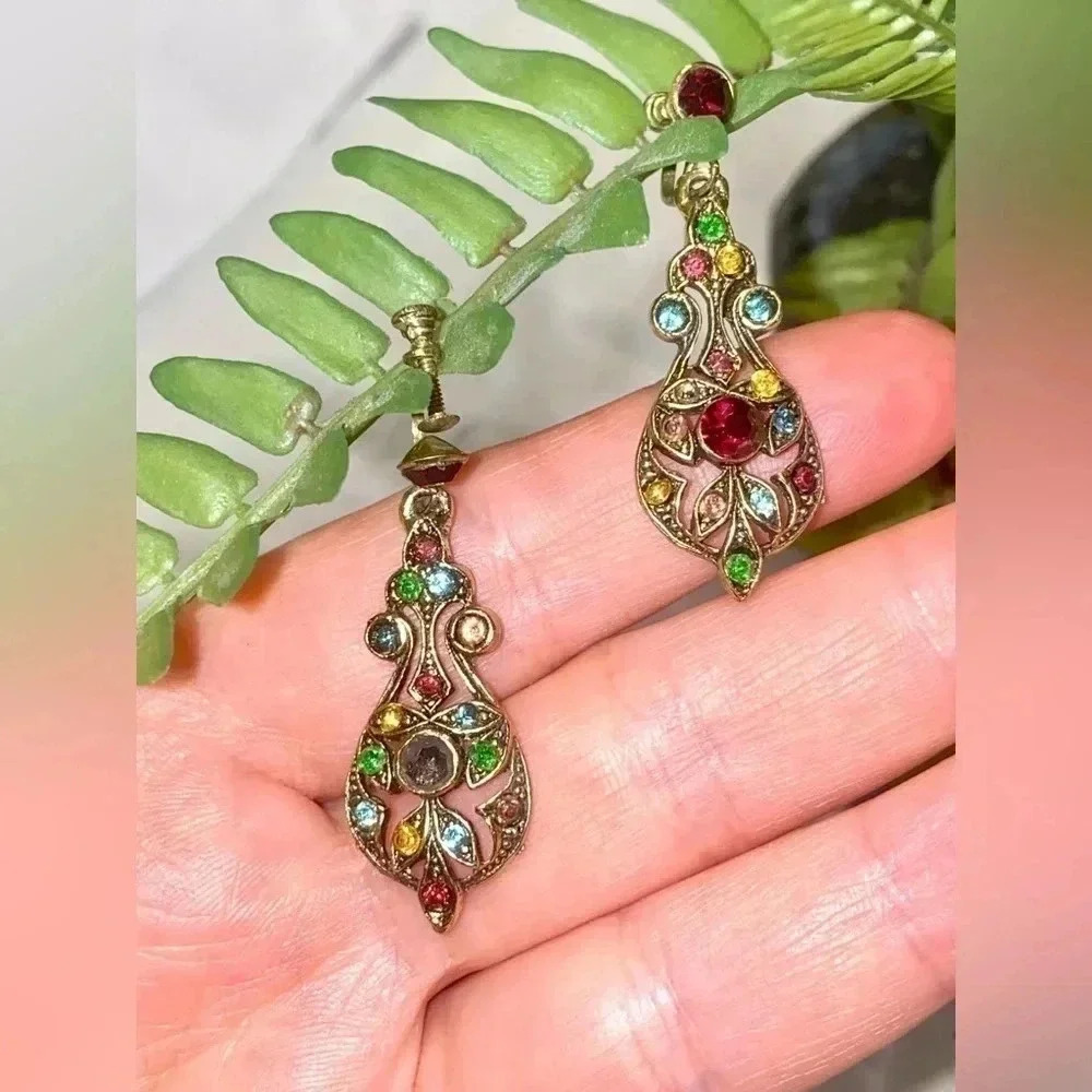 Antique  (1910) copper earrings